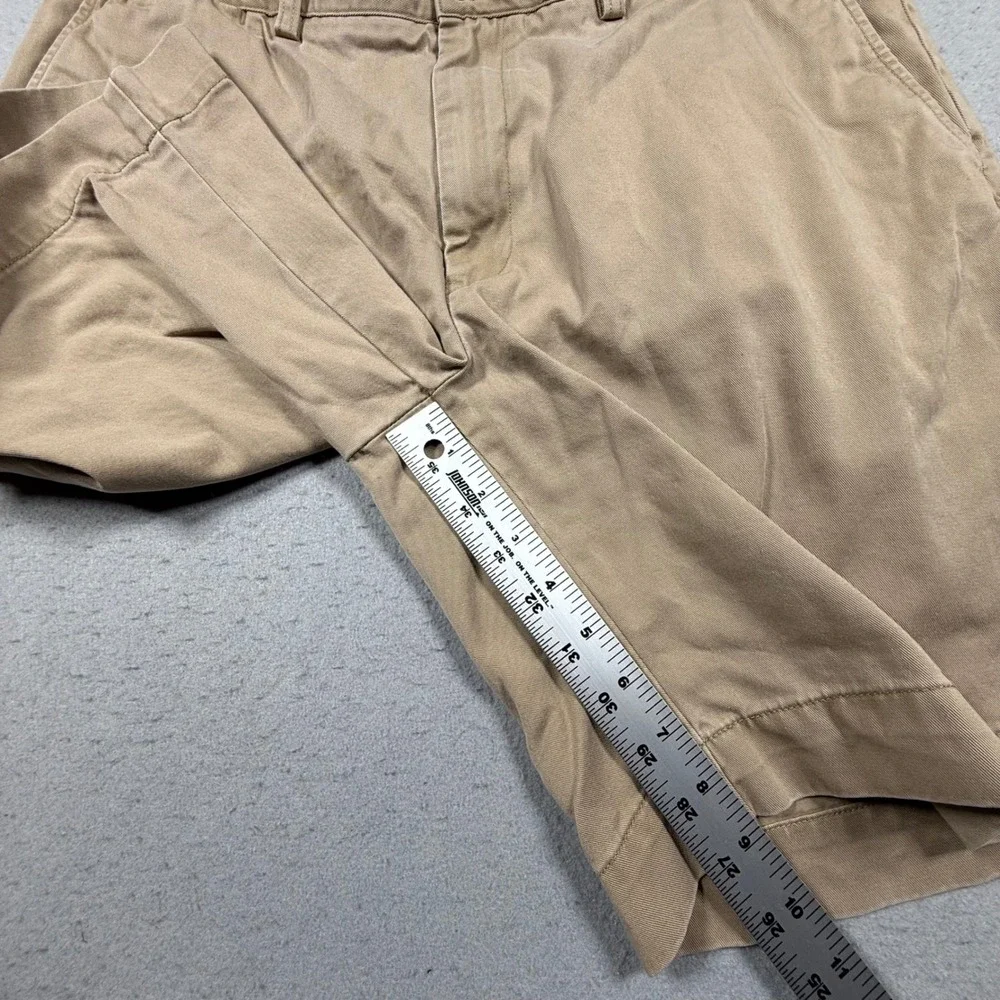 Polo Ralph Lauren Mens Chino Shorts Tan Khaki Cotton Twill Flat Front 36